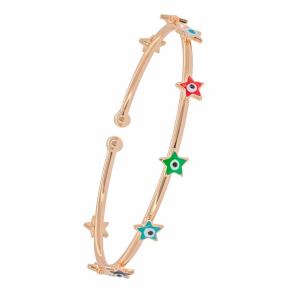 4 braceletsEvil eye, Nazar Gold Metal, talisman, open cuff, turkish eye - Picture 5 of 16